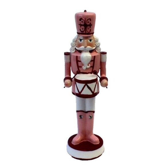 New Pink / Red Nutcrackers Toy Solider Drumming Christmas Room Decor Figure - Picture 1 of 2